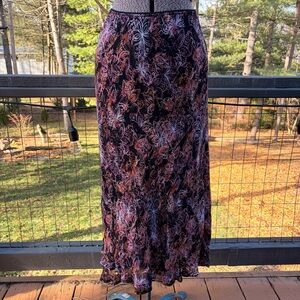 Vintage 90’s Style & co multi-color floral midi skirt